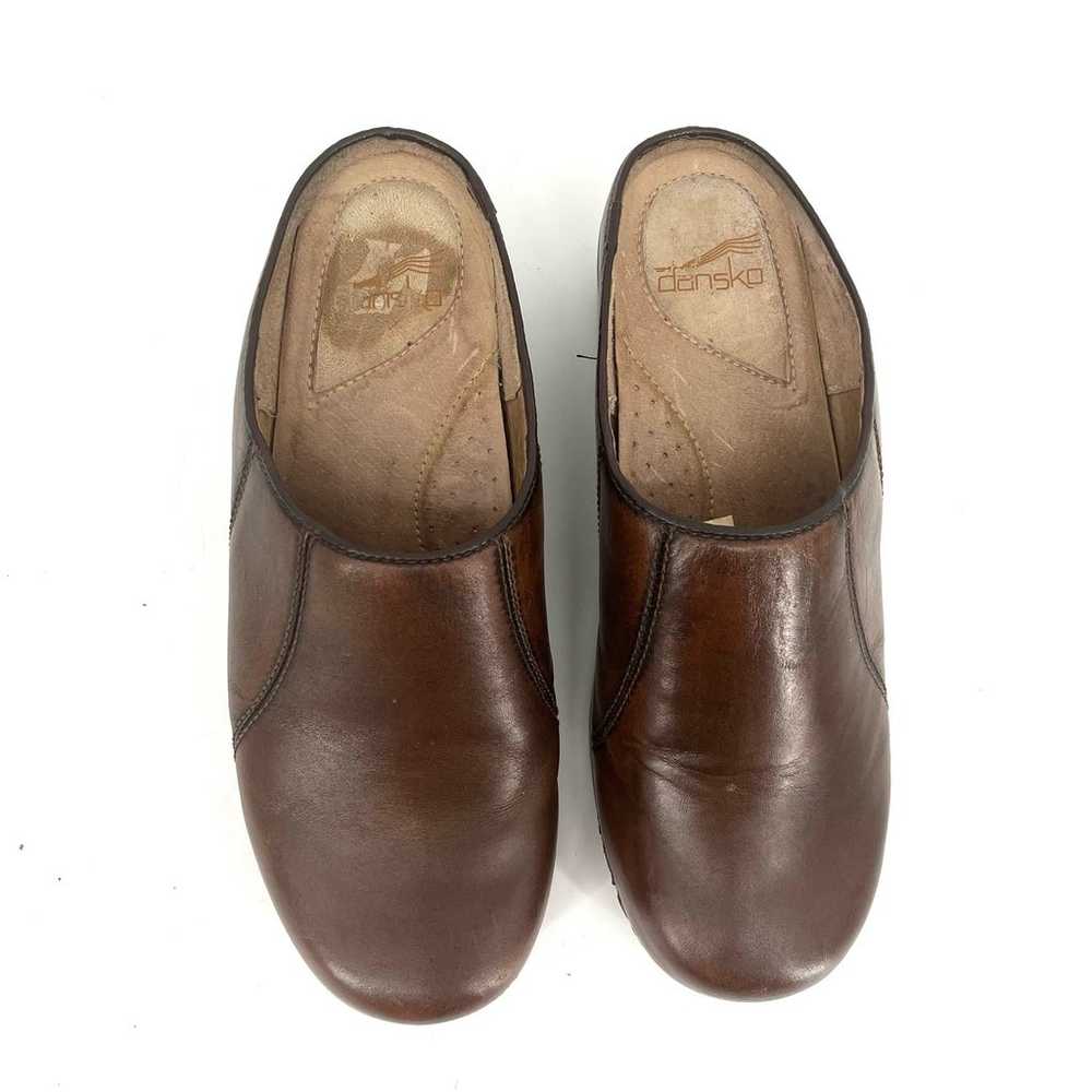 Dansko Antique Brown Leather Mule Clog Comfort Sh… - image 5