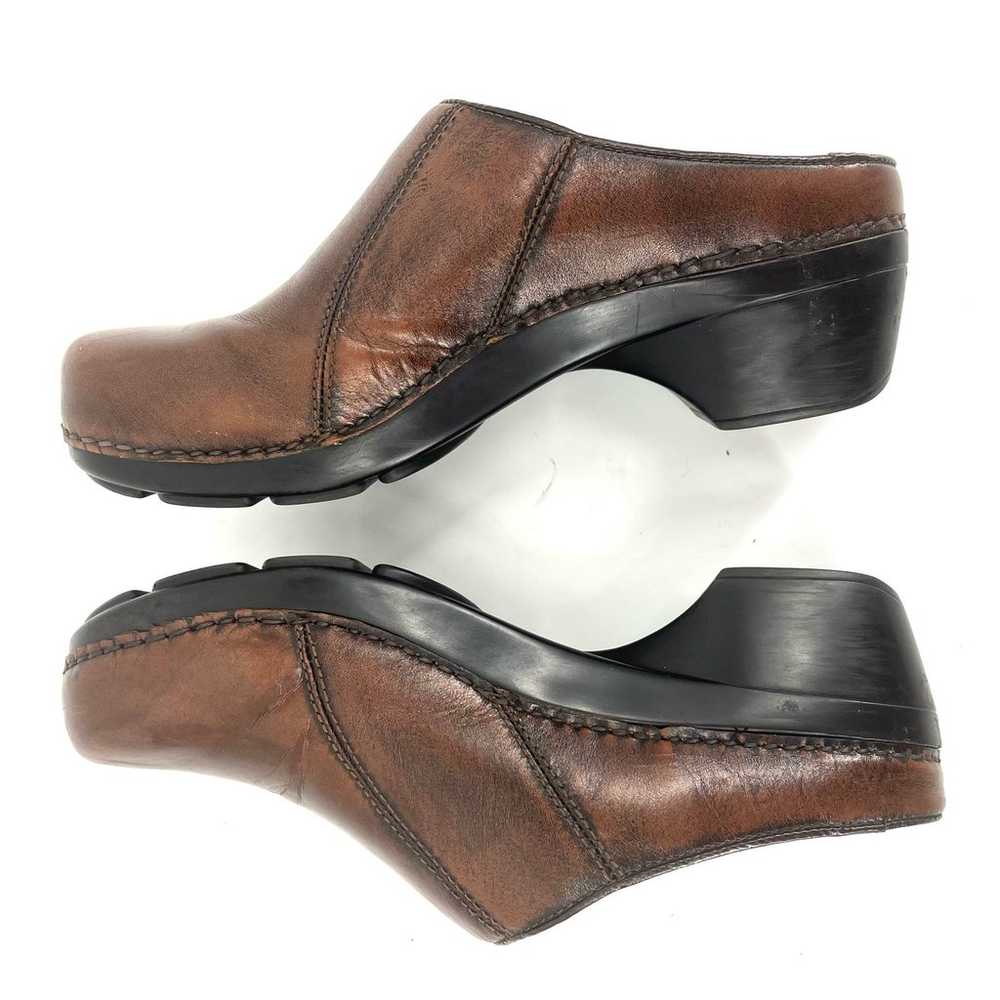 Dansko Antique Brown Leather Mule Clog Comfort Sh… - image 7