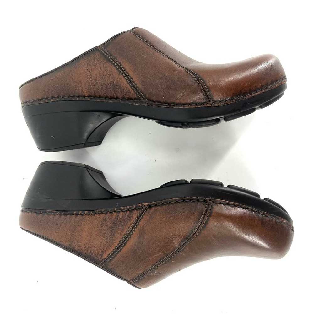 Dansko Antique Brown Leather Mule Clog Comfort Sh… - image 8