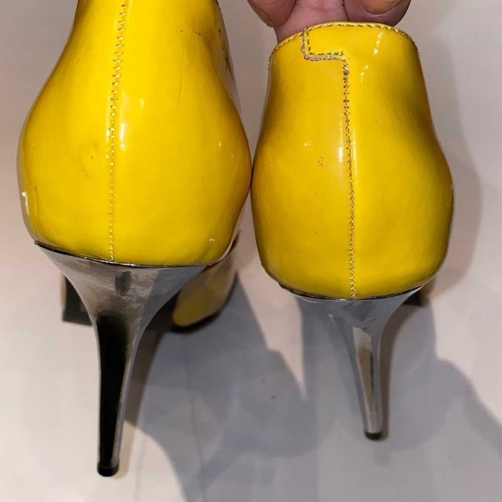 Pleaser pointed toe yellow stiletto heels strippe… - image 8