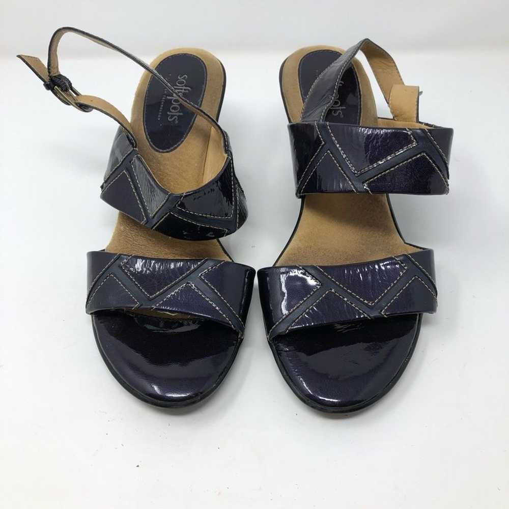 Soft Spots Eggplant Wedge Sandal Size 8W - image 4