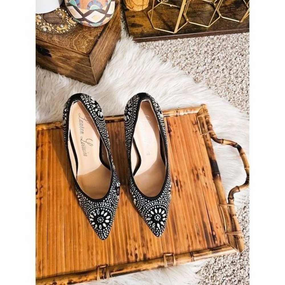 Lauren Lorrine Kelli Black & Silver Studded Pumps - image 12