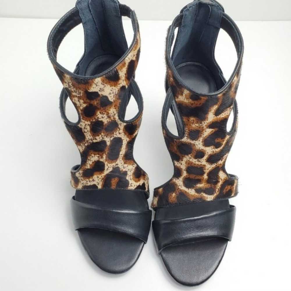 Sandro Pony Hair Animal Print Leather High Heel S… - image 2