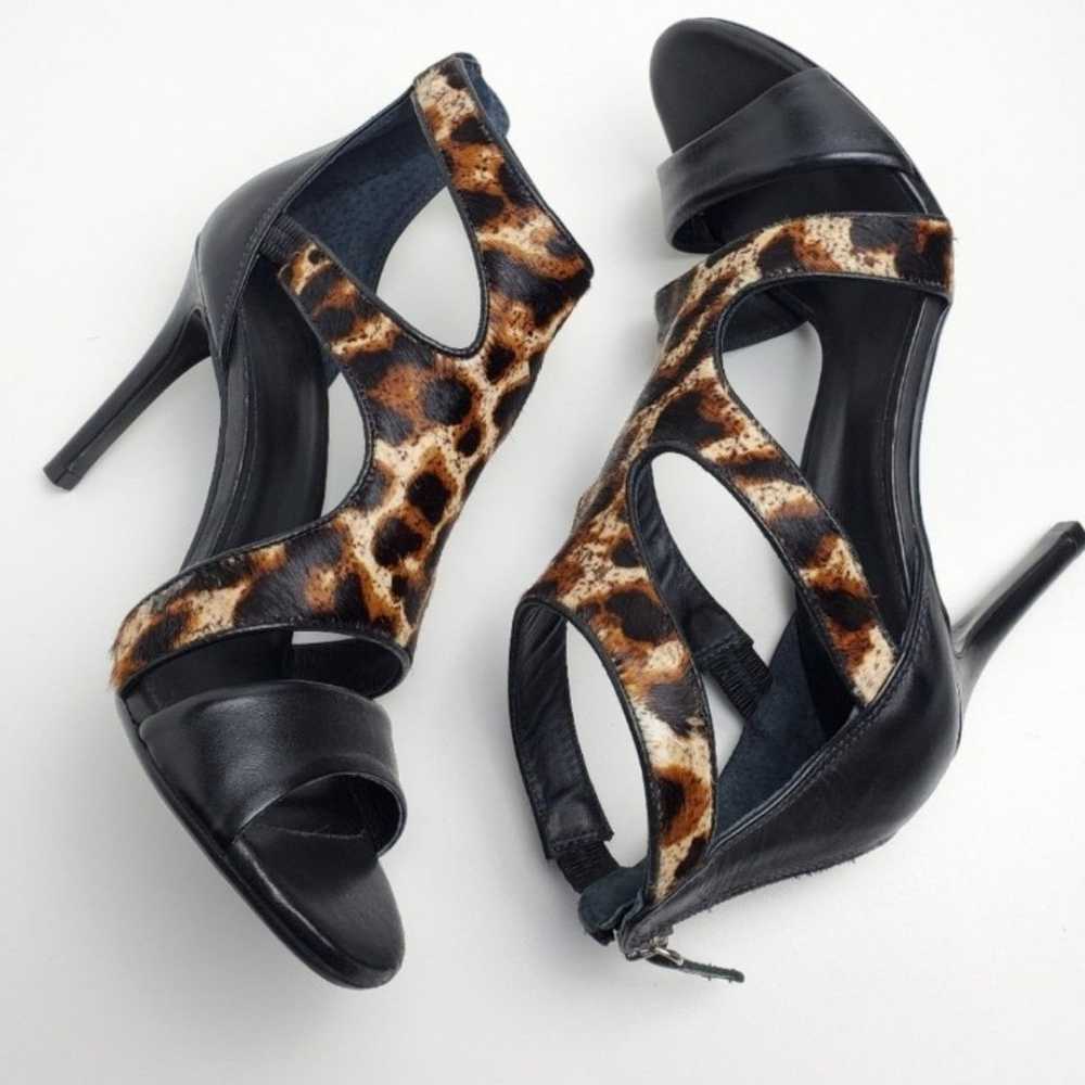 Sandro Pony Hair Animal Print Leather High Heel S… - image 7