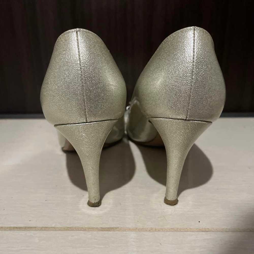 Ginza Kanematsu, silver high heels with a ribbon,… - image 4