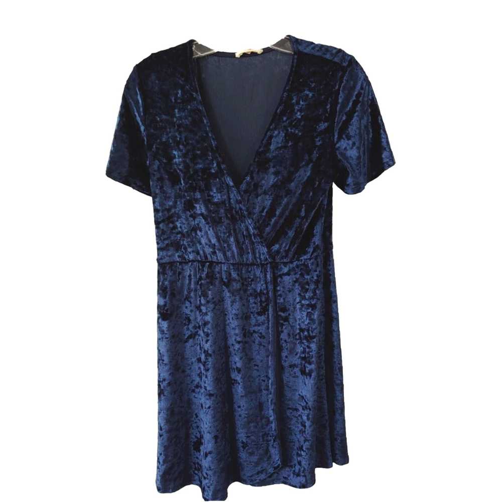 Velvet Soft Crushed Velvet Mini Dress in S Blue b… - image 1