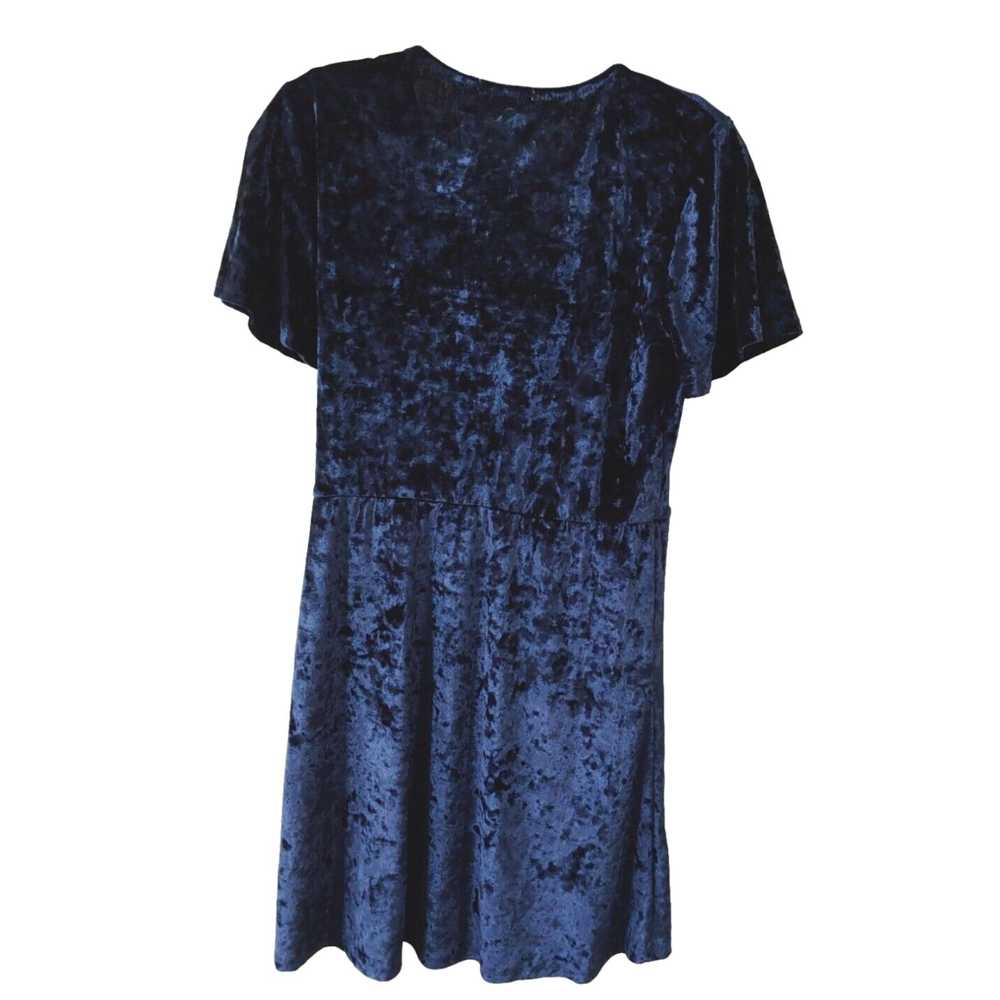 Velvet Soft Crushed Velvet Mini Dress in S Blue b… - image 2