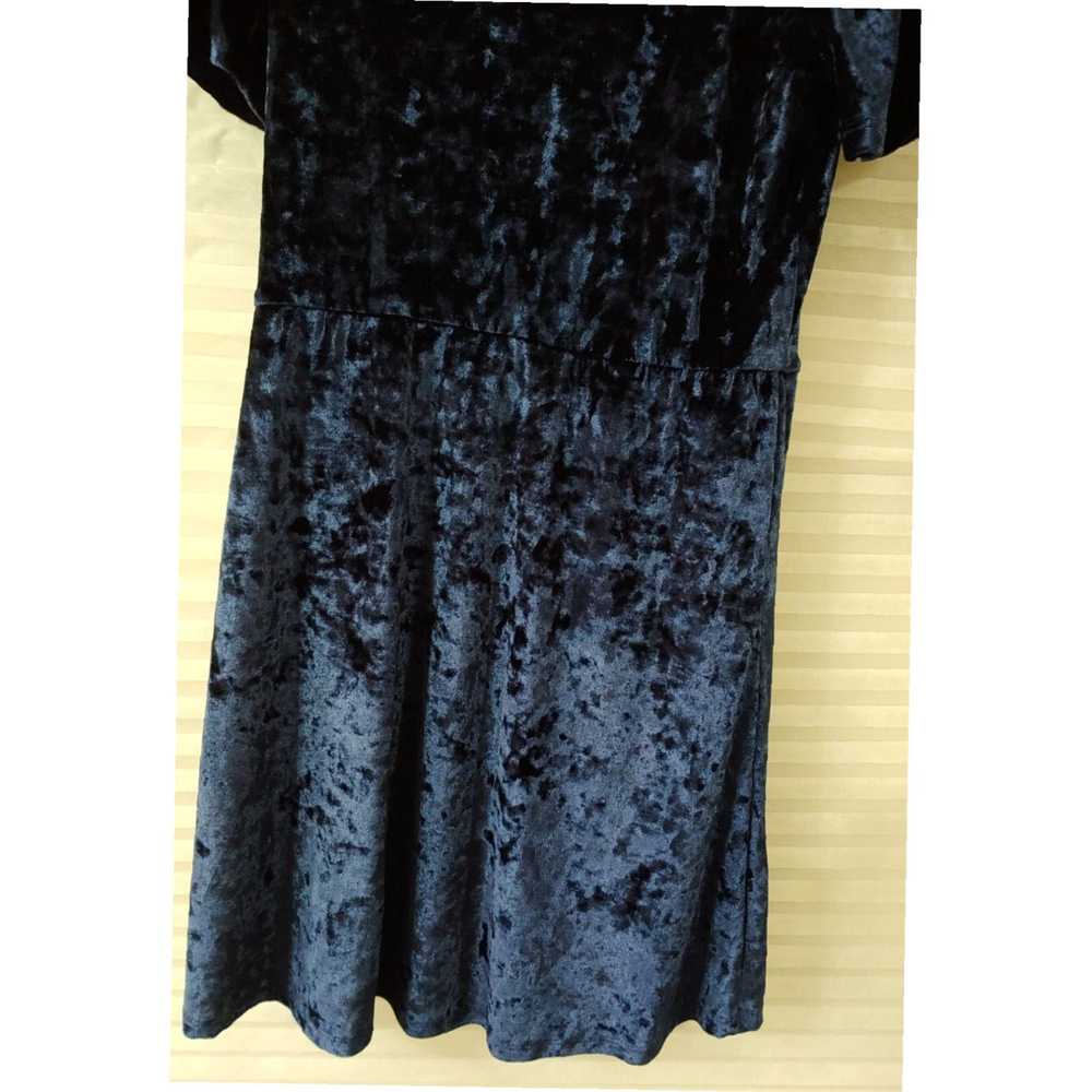 Velvet Soft Crushed Velvet Mini Dress in S Blue b… - image 6