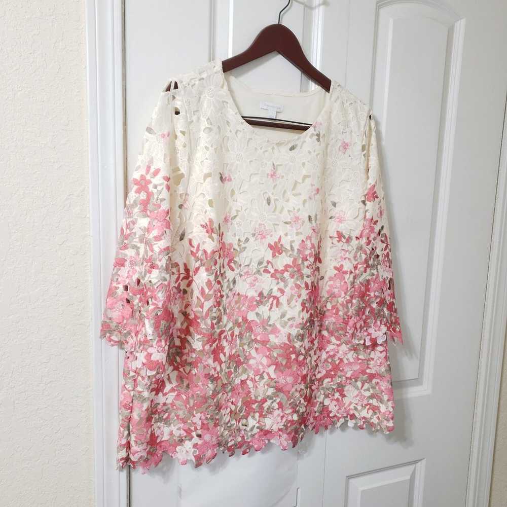 Charter Club Ombre Lace Overlay Tunic Top Size La… - image 2