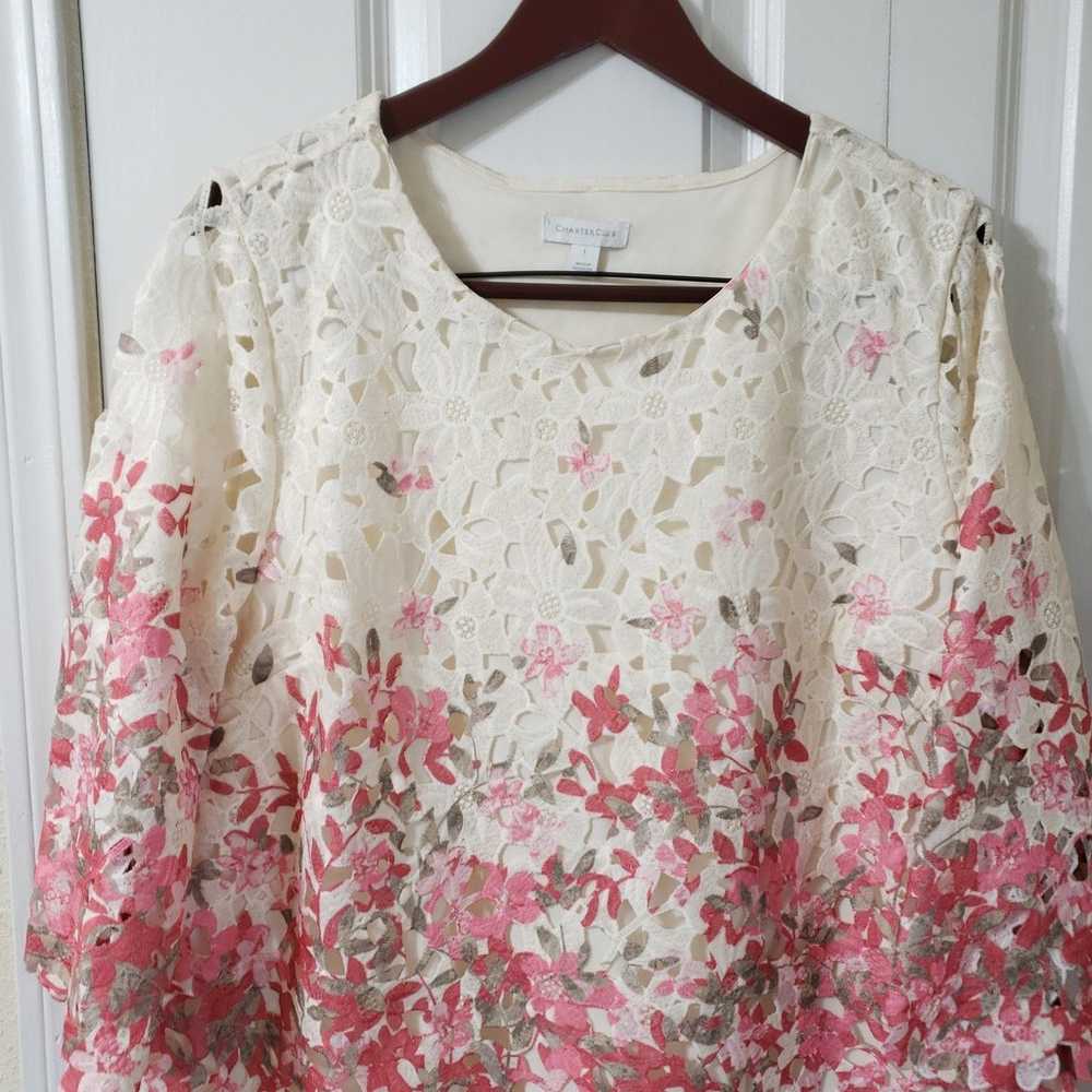 Charter Club Ombre Lace Overlay Tunic Top Size La… - image 3