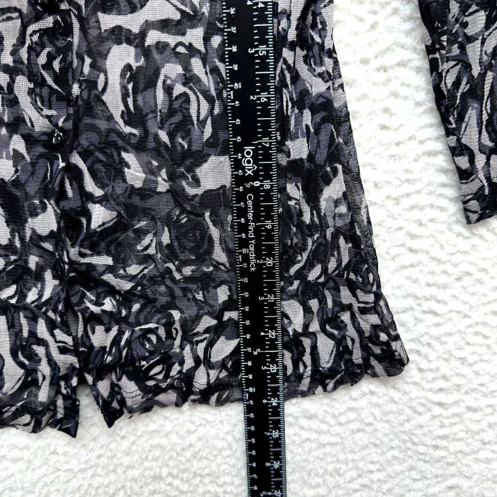 Vintage Large Size Black and Grey Sheer Mesh Silk… - image 7