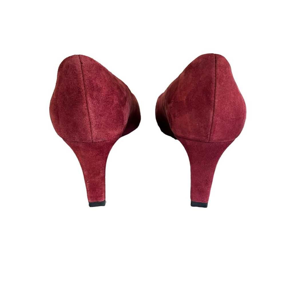 Tory Burch Claire Suede Wedge Size 5 Red Burgundy - image 6