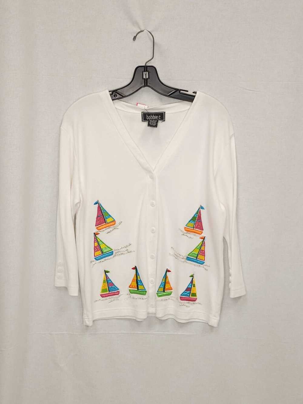 Bobbie C Sail Boat Cardigan - image 1