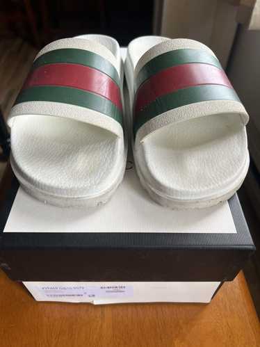 Gucci White Gucci Slides