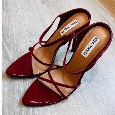 Steve Madden Stunner Red Patent Strappy Mule Women