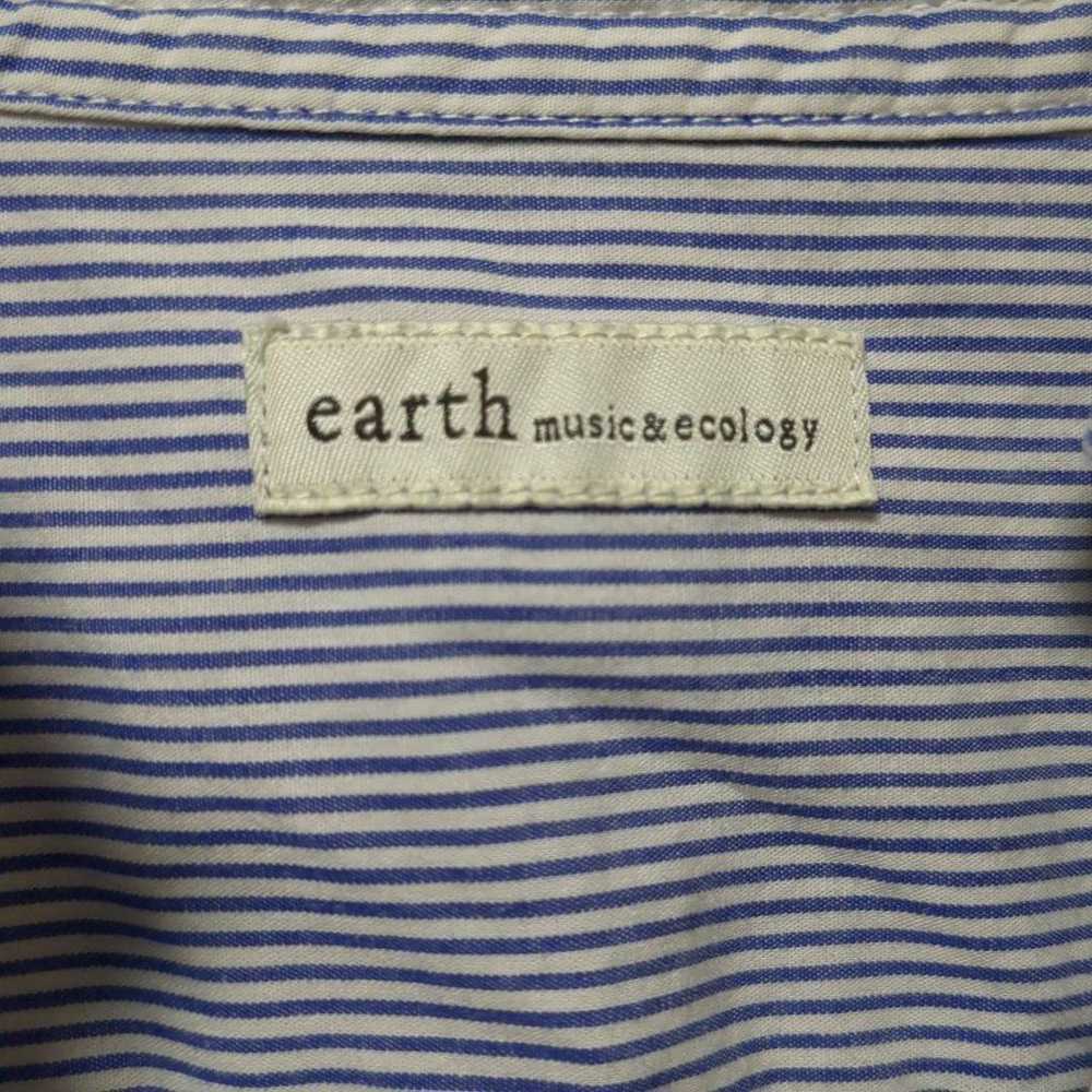 【earth music & ecology】Frill Striped Blouse V-Neck - image 10