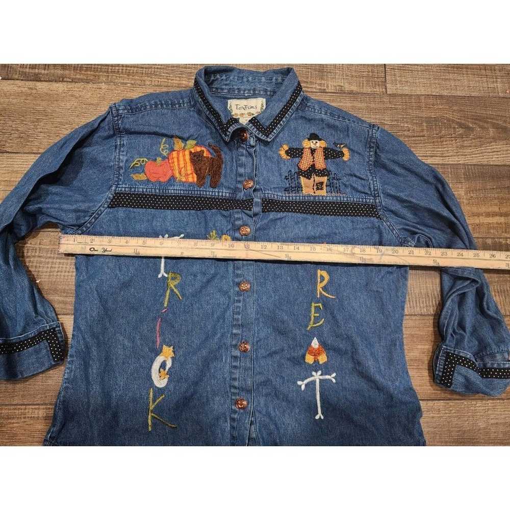 VTG Tantrums Denim Dress Jean Jacket HALLOWEEN Pu… - image 8