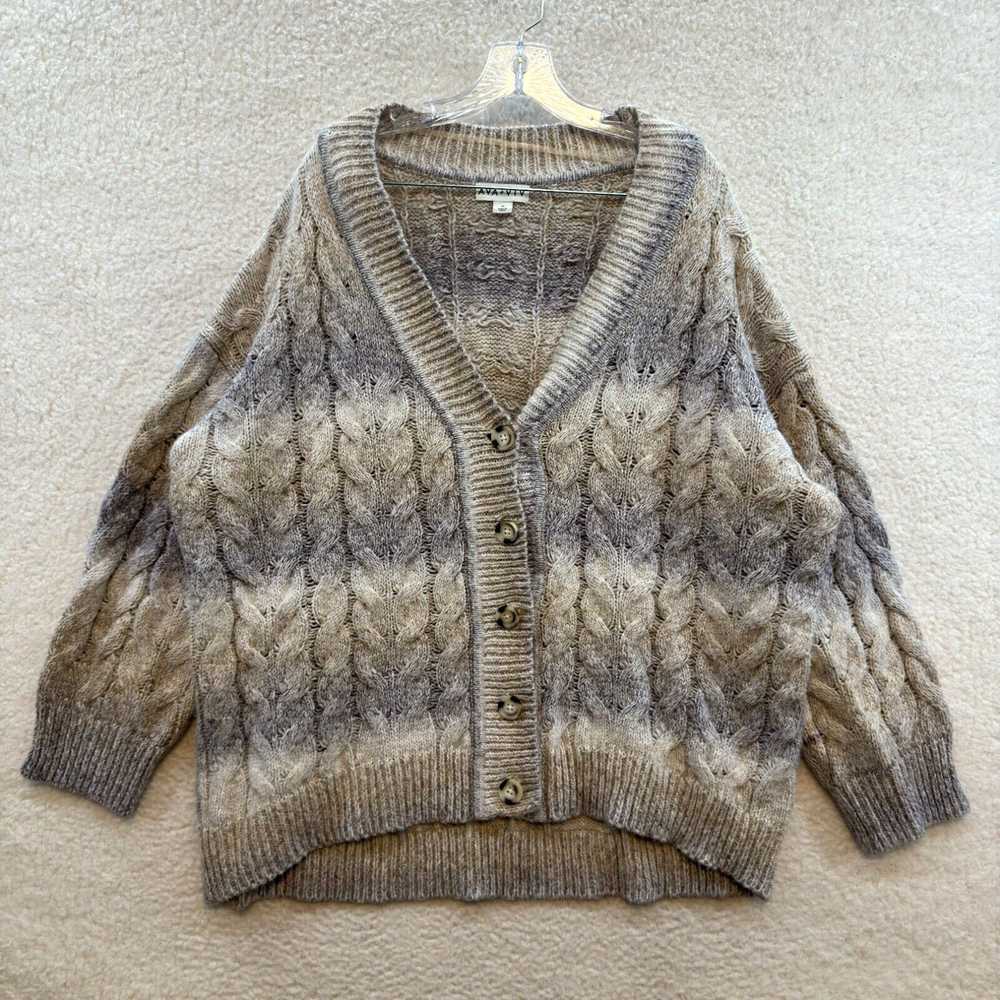 Vintage Ava &Viv Plus Size Cardigan Sweater 1X Ta… - image 1