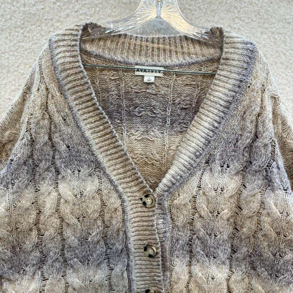 Vintage Ava &Viv Plus Size Cardigan Sweater 1X Ta… - image 3