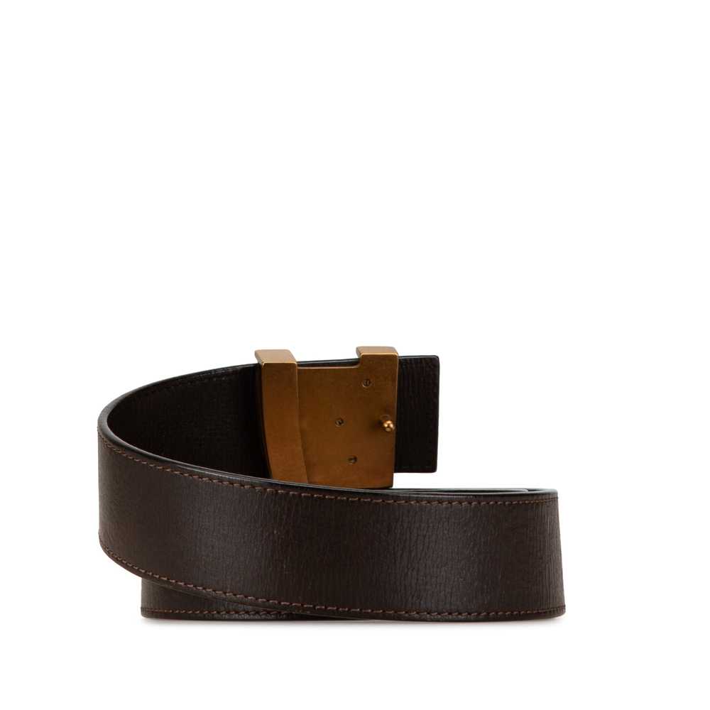 Brown Louis Vuitton LV Initiales Leather Belt - image 3