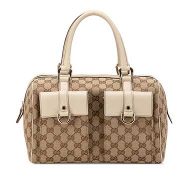 Beige Gucci GG Canvas Abbey Pocket Boston