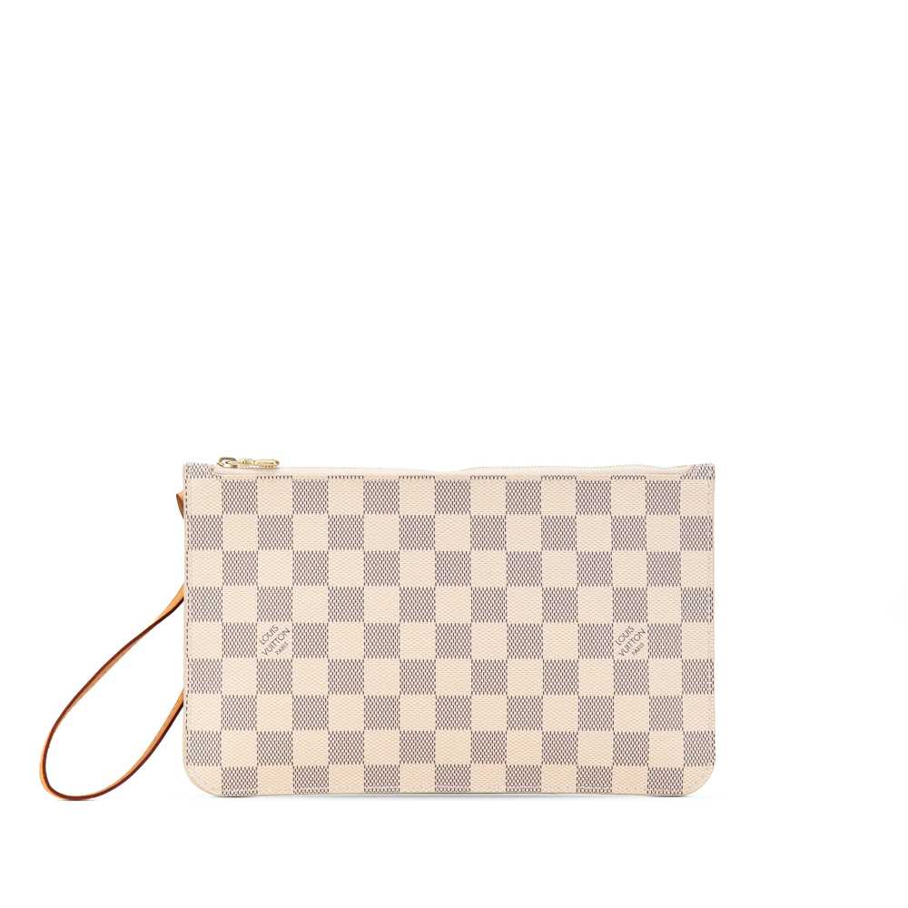 White Louis Vuitton Damier Azur Neverfull Pochett… - image 1