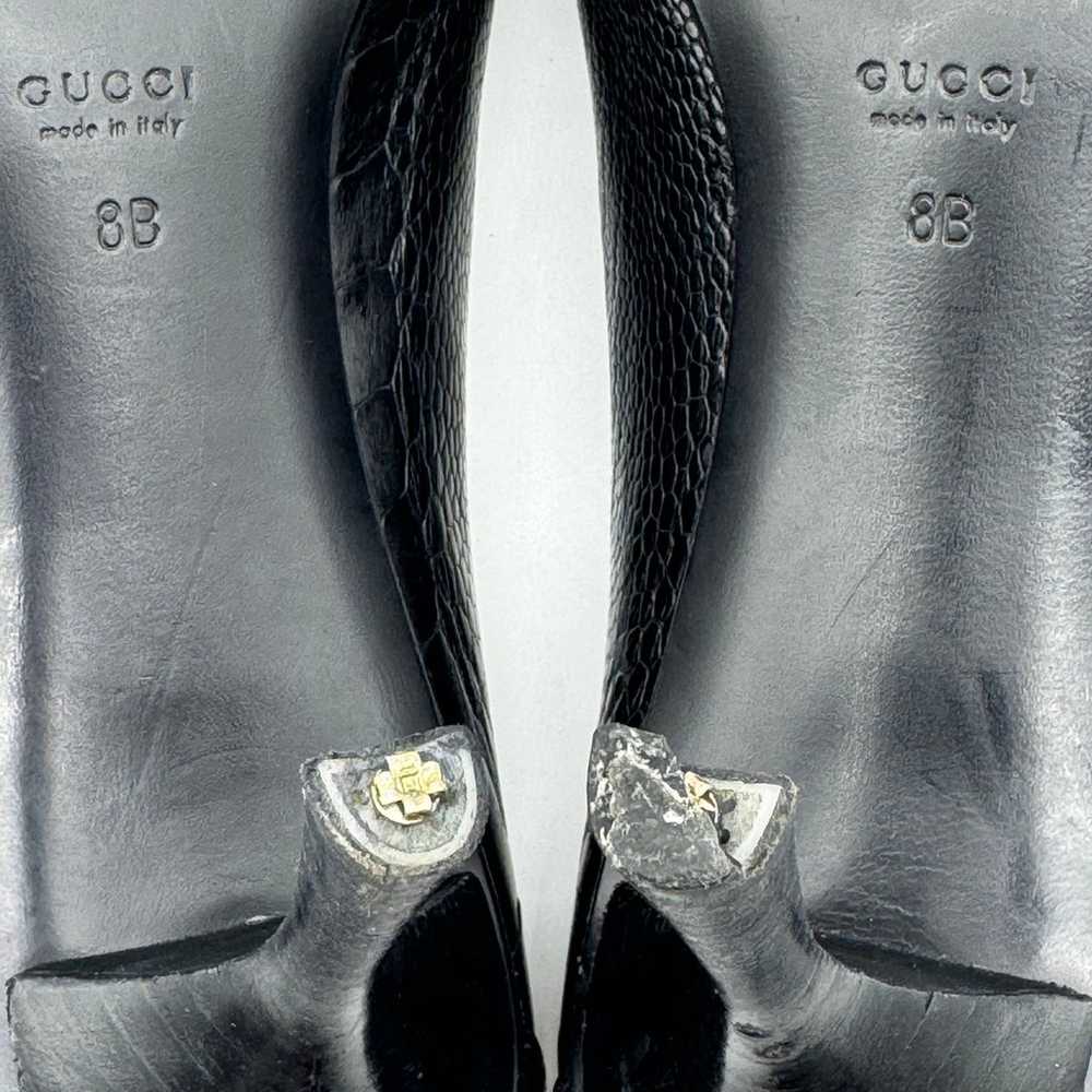 Authentic Gucci Black Crocodile Closed Toe Pumps … - image 10