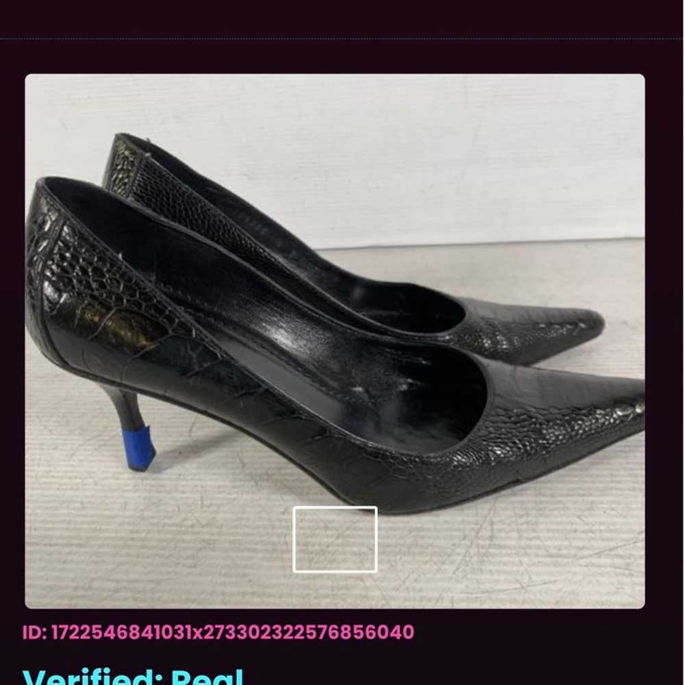 Authentic Gucci Black Crocodile Closed Toe Pumps … - image 12