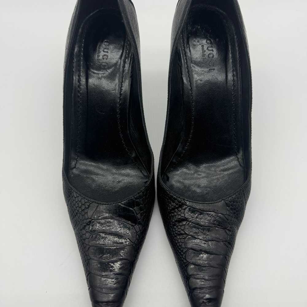 Authentic Gucci Black Crocodile Closed Toe Pumps … - image 2