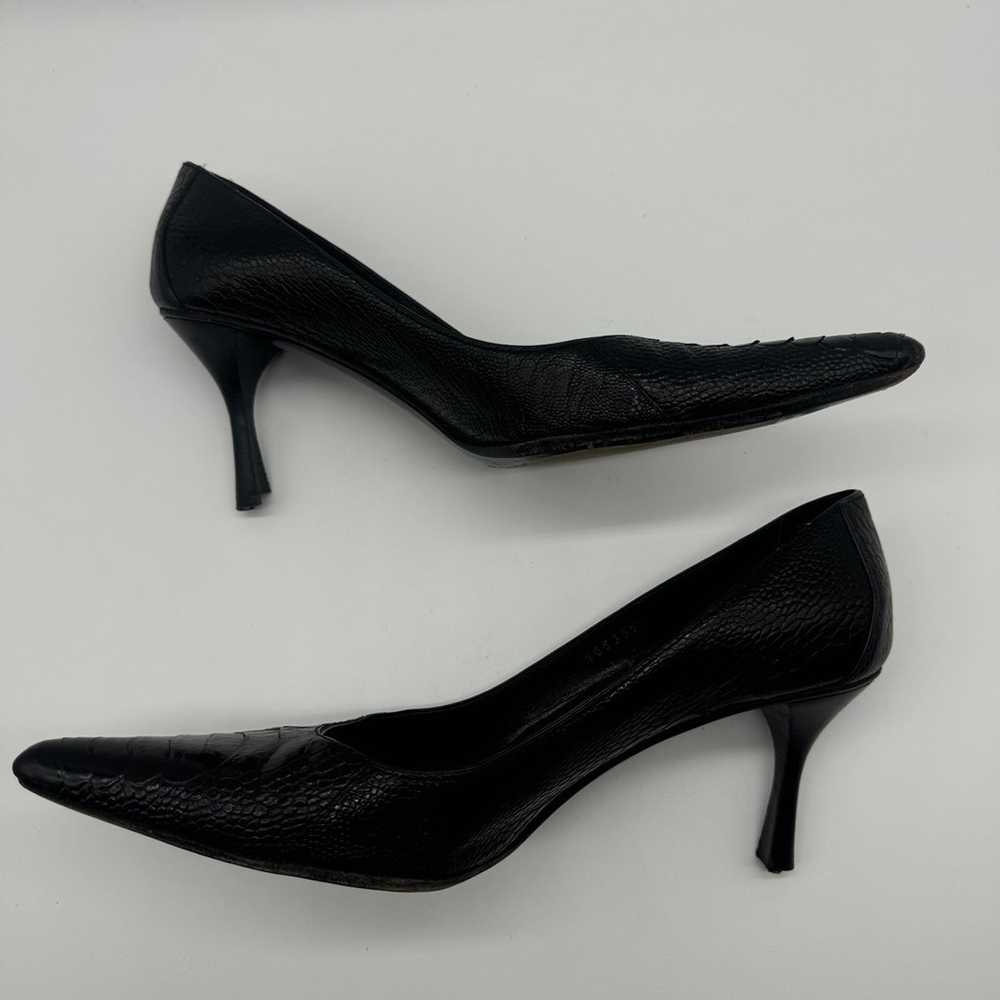 Authentic Gucci Black Crocodile Closed Toe Pumps … - image 4