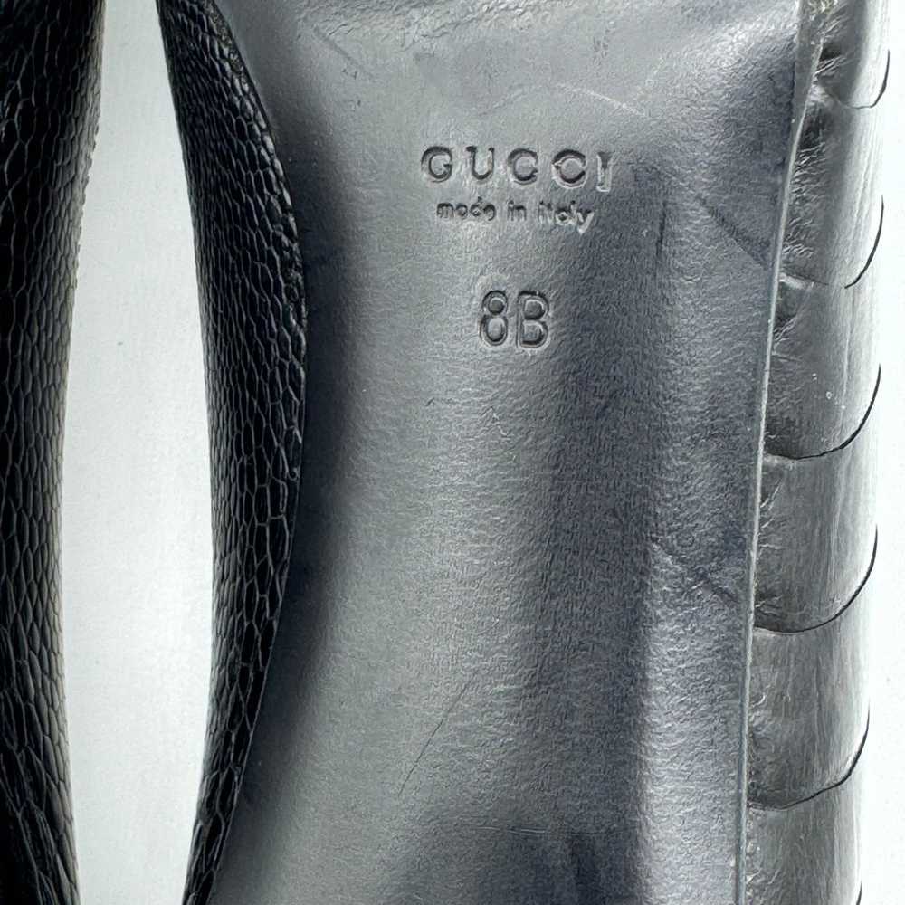 Authentic Gucci Black Crocodile Closed Toe Pumps … - image 8