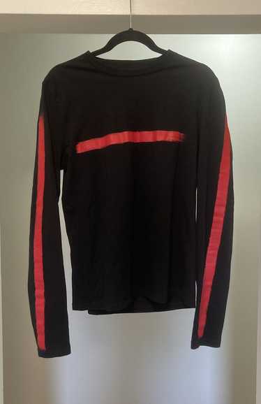 Neil Barrett Long sleeves T Black w/ red stripes