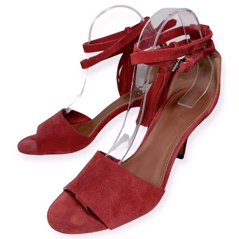 Yvonne Kone Women’s Size 38 7.5 Red Suede Wrap Ta… - image 1