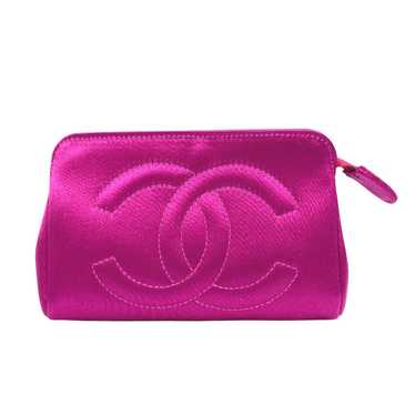 Chanel Logo Cc Pink Velvet Clutch Bag (Pre-Owned) - image 1