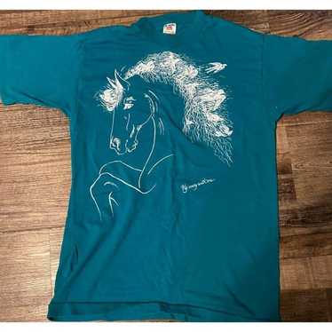 90s Horse Fly Away With Me T-Shirt Vintage Medium