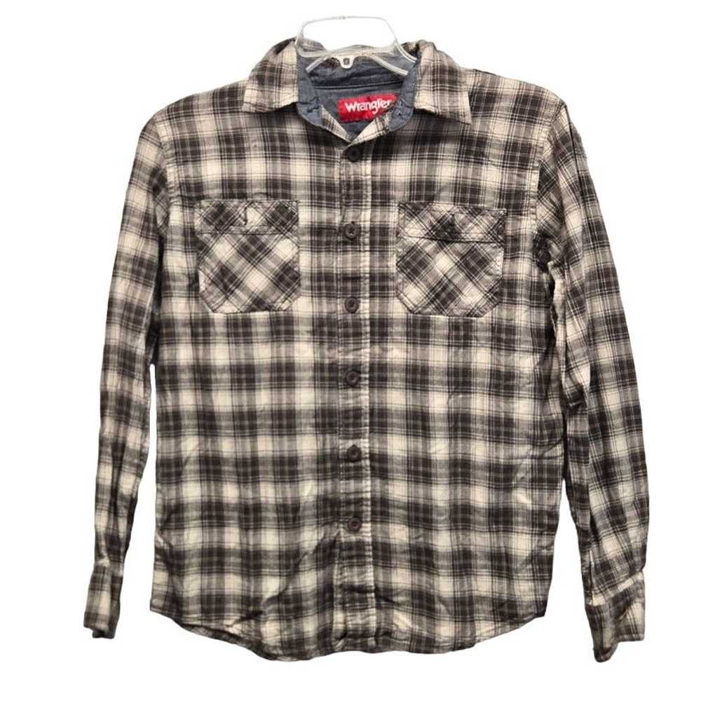 Wrangler Wrangler Mens Small Cotton Plaid Long Sl… - image 1