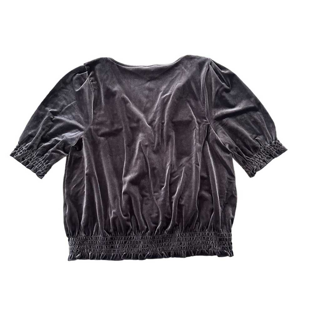 Madewell Madewell Velvet Smocked Crossover Top Da… - image 3