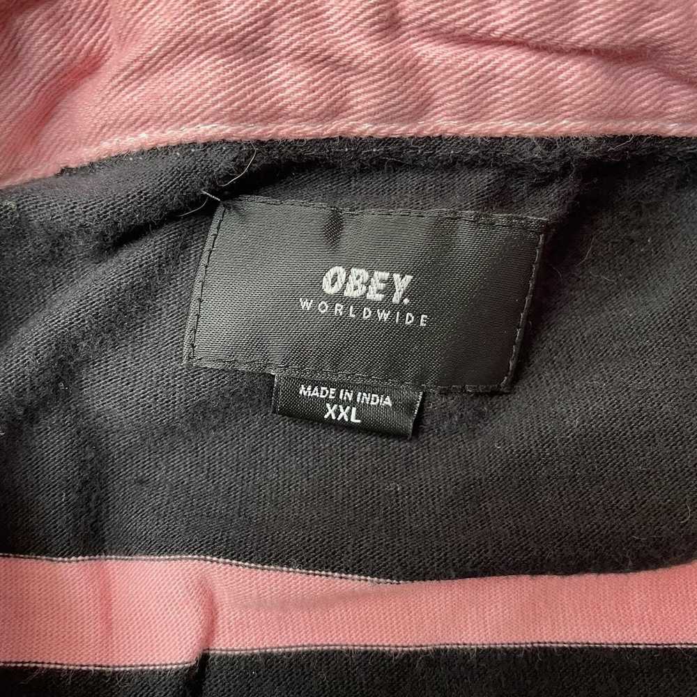 Obey × Streetwear OBEY STRIPED L/S COLLAR SHIRT - image 4