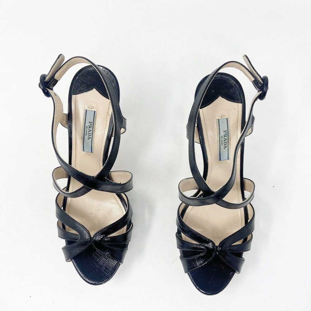 Prada Strappy Open Toe Ankle Buckle Strap Black P… - image 4