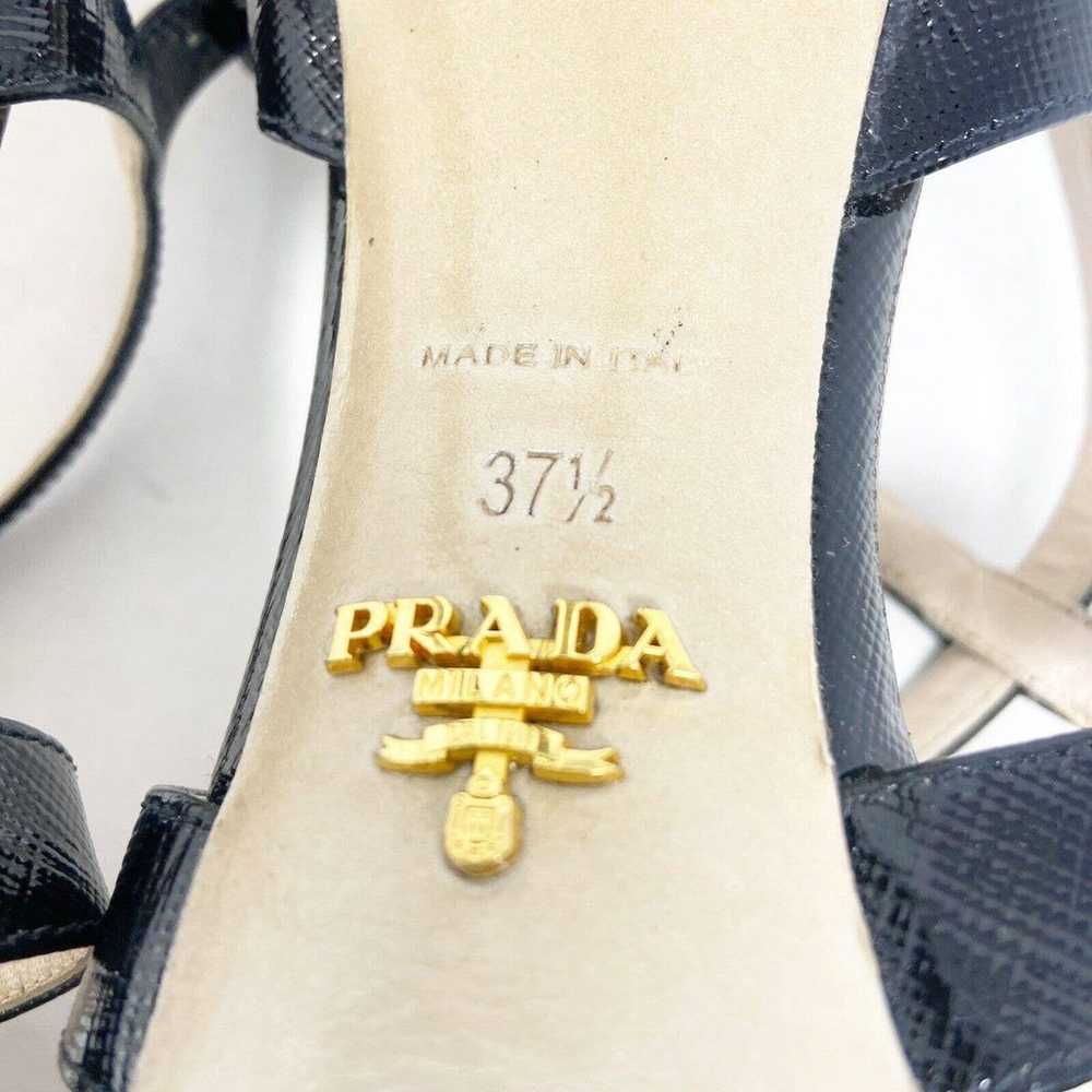 Prada Strappy Open Toe Ankle Buckle Strap Black P… - image 7