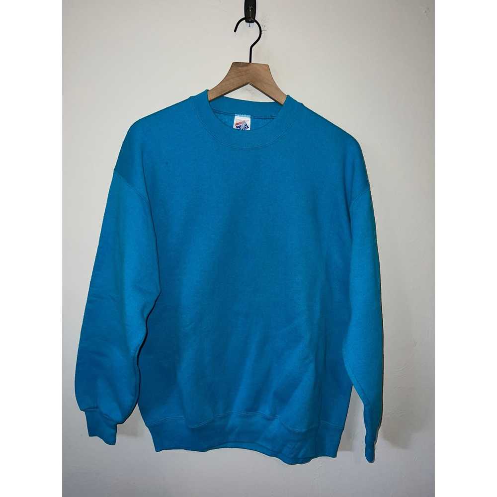 Jerzees 90s Jerzees Super Sweats Blue Blank Sweat… - image 1