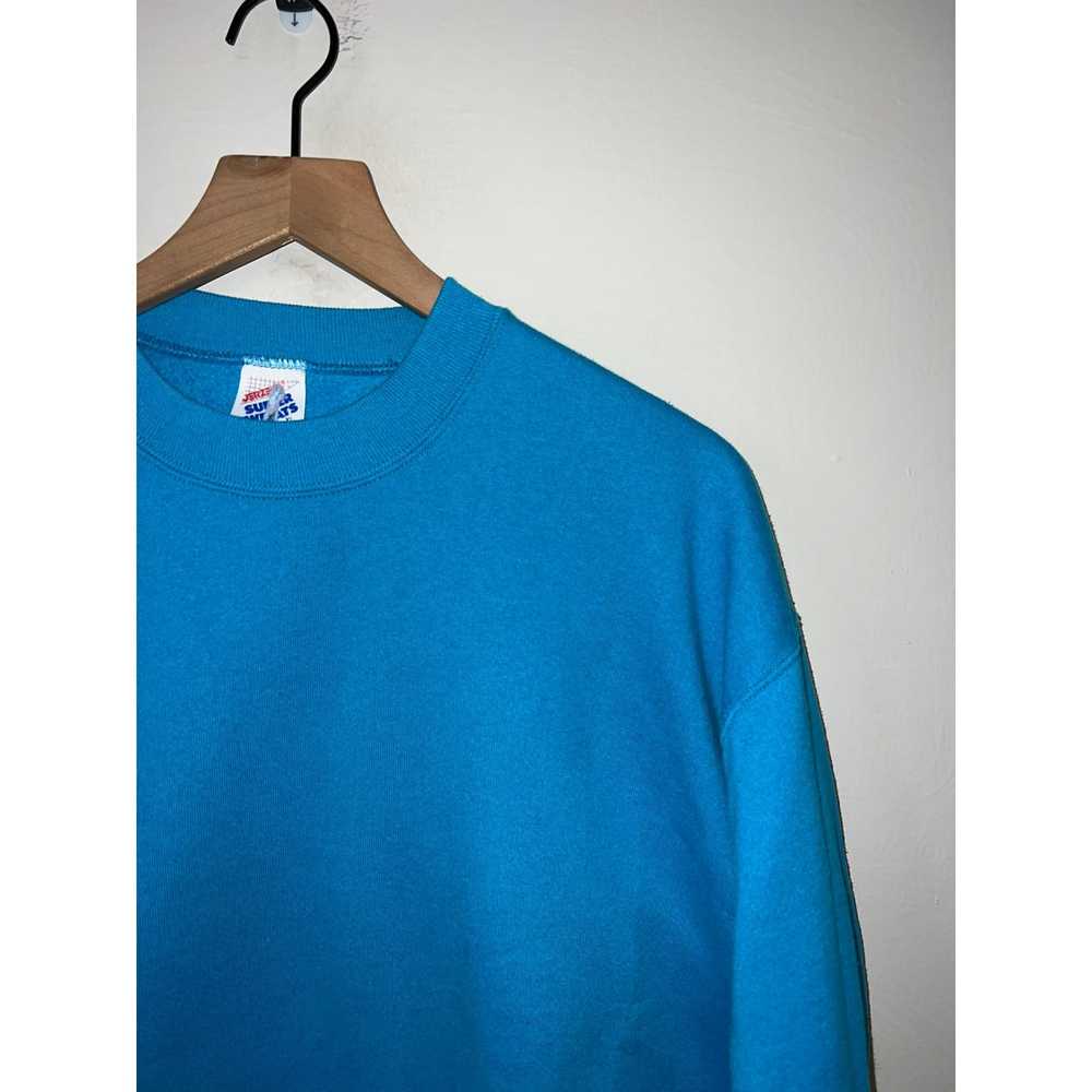 Jerzees 90s Jerzees Super Sweats Blue Blank Sweat… - image 2