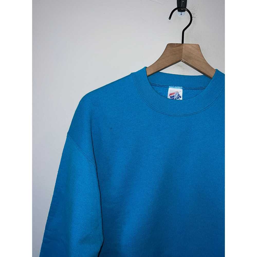 Jerzees 90s Jerzees Super Sweats Blue Blank Sweat… - image 3