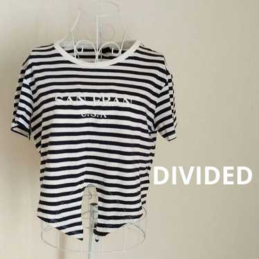 DIVIDED H&M Short-sleeved Striped T-shirt White M