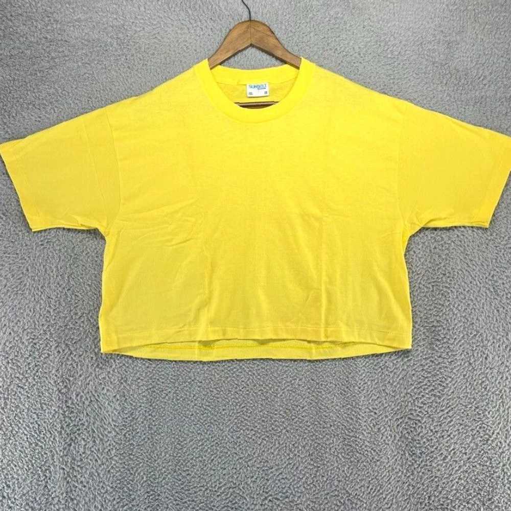 Vintage Classic Yellow Crop Top Blank Pocket Sing… - image 1