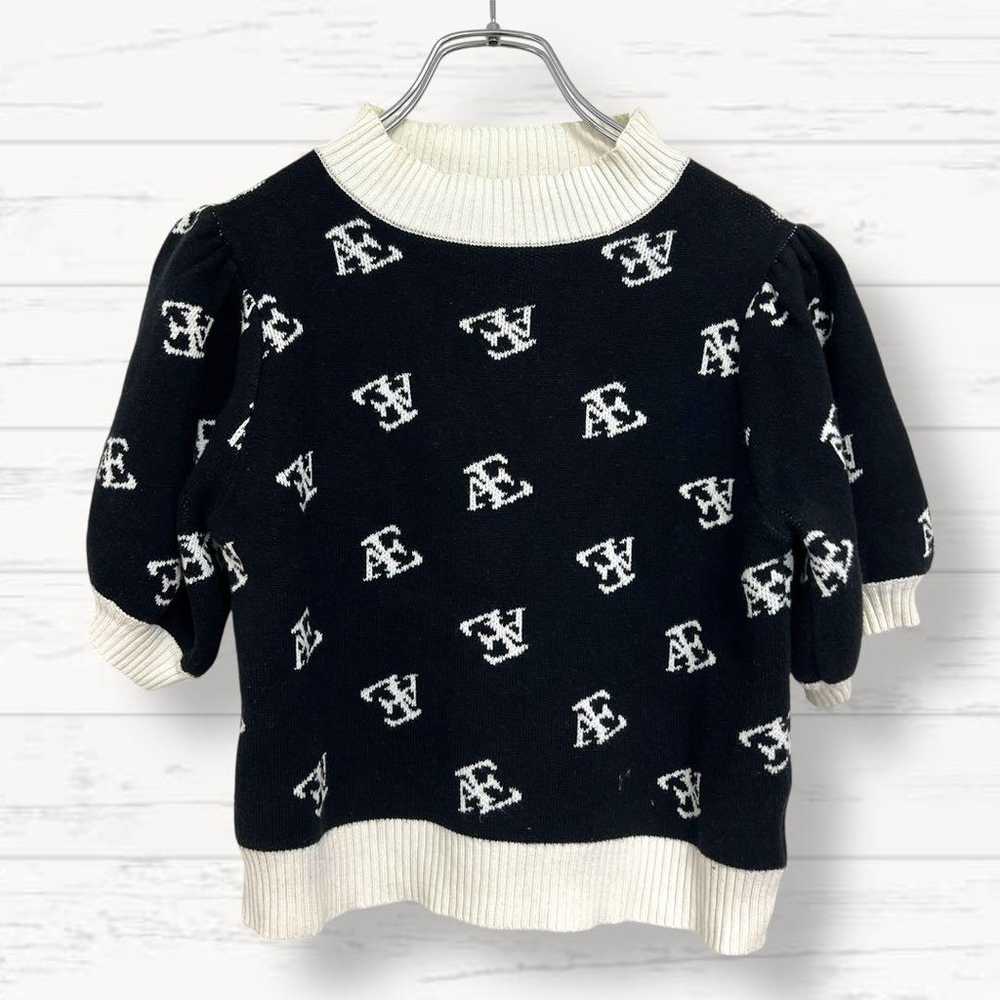 【Grail】Short-sleeve Knit Top with All-over Patter… - image 1