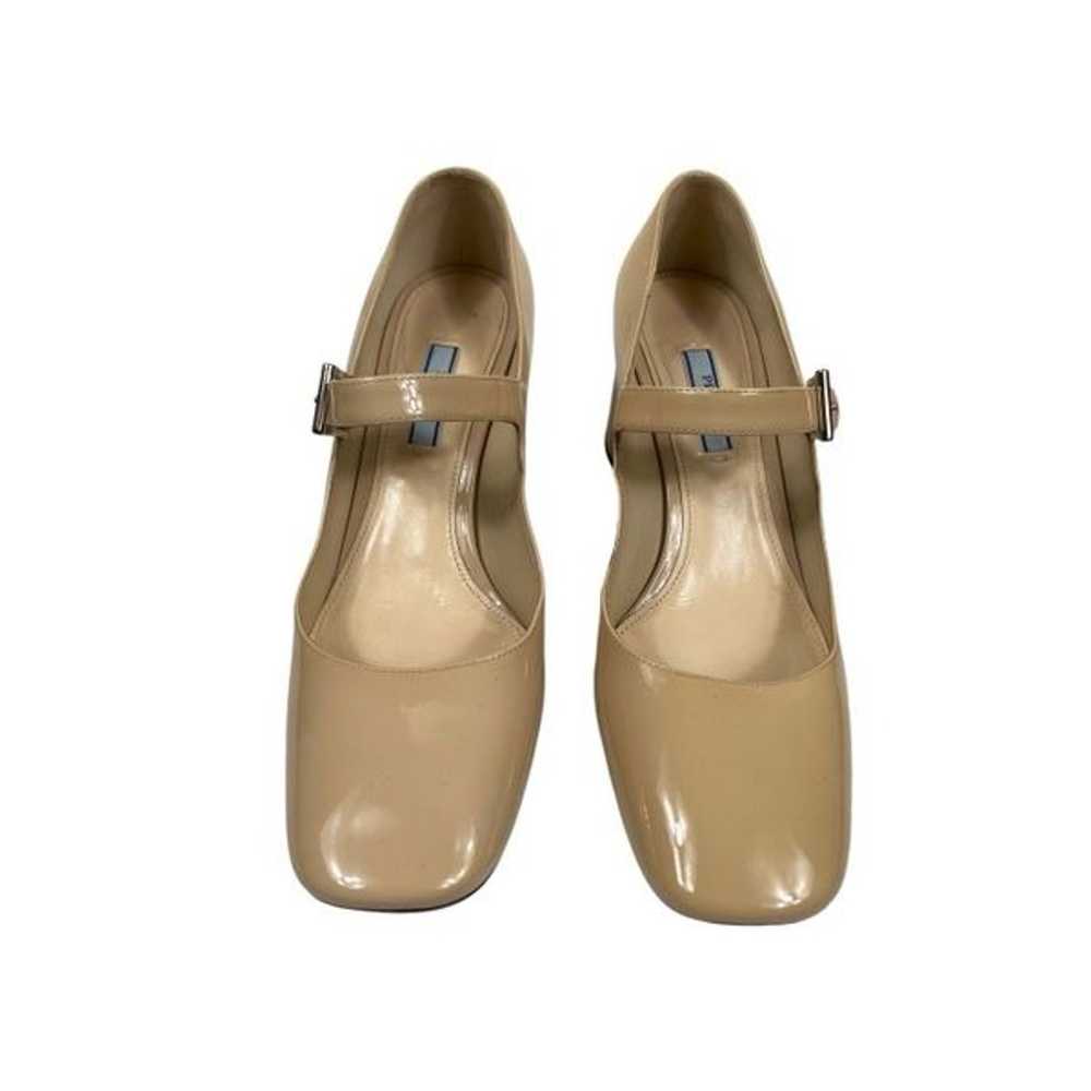 Prada Women's Beige Patent Leather Mary Jane Pump… - image 3