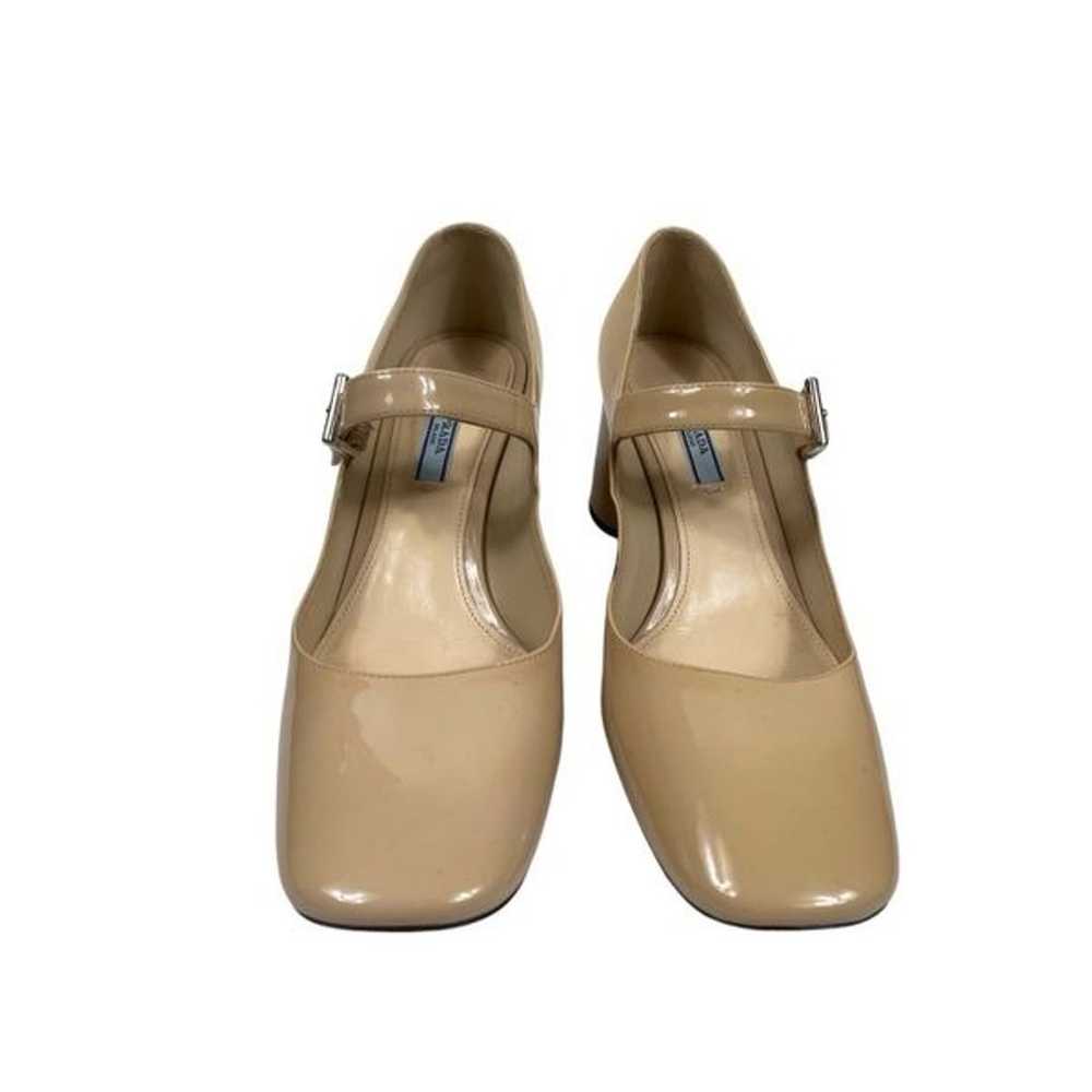 Prada Women's Beige Patent Leather Mary Jane Pump… - image 4