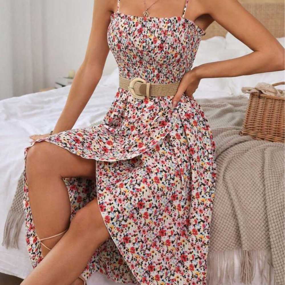 Zara-style cute small floral print resort dress. - image 1