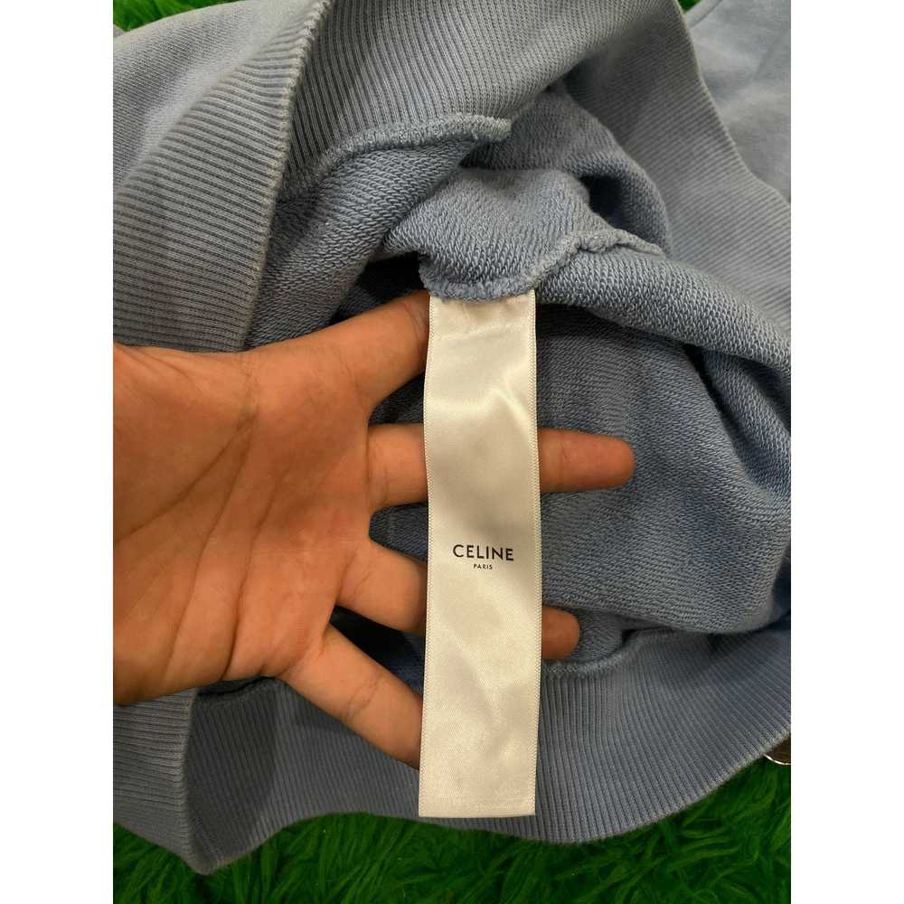 Celine Celine Chest Logo Hoodie Baby Blue Used Me… - image 3